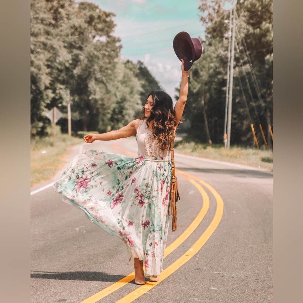 New FLORAL AND FRILL MAXI SKIRT - Picture 14 of 16